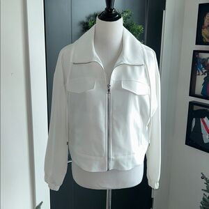 Nine West M loose fit  White Zip-Up polyester lightweight Jacket